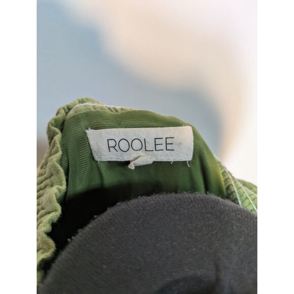 Roolee Green Embroidered Floral Puff Sleeve Smocked Dress Size M - Picture 6 of 10